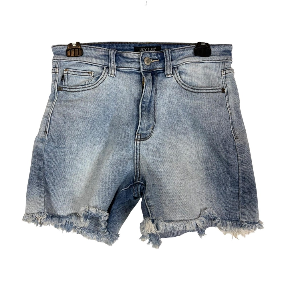 Judy Blue Shorts Womens M Blue Denim Cutoff Frayed Hem 3 Inseam Stretch